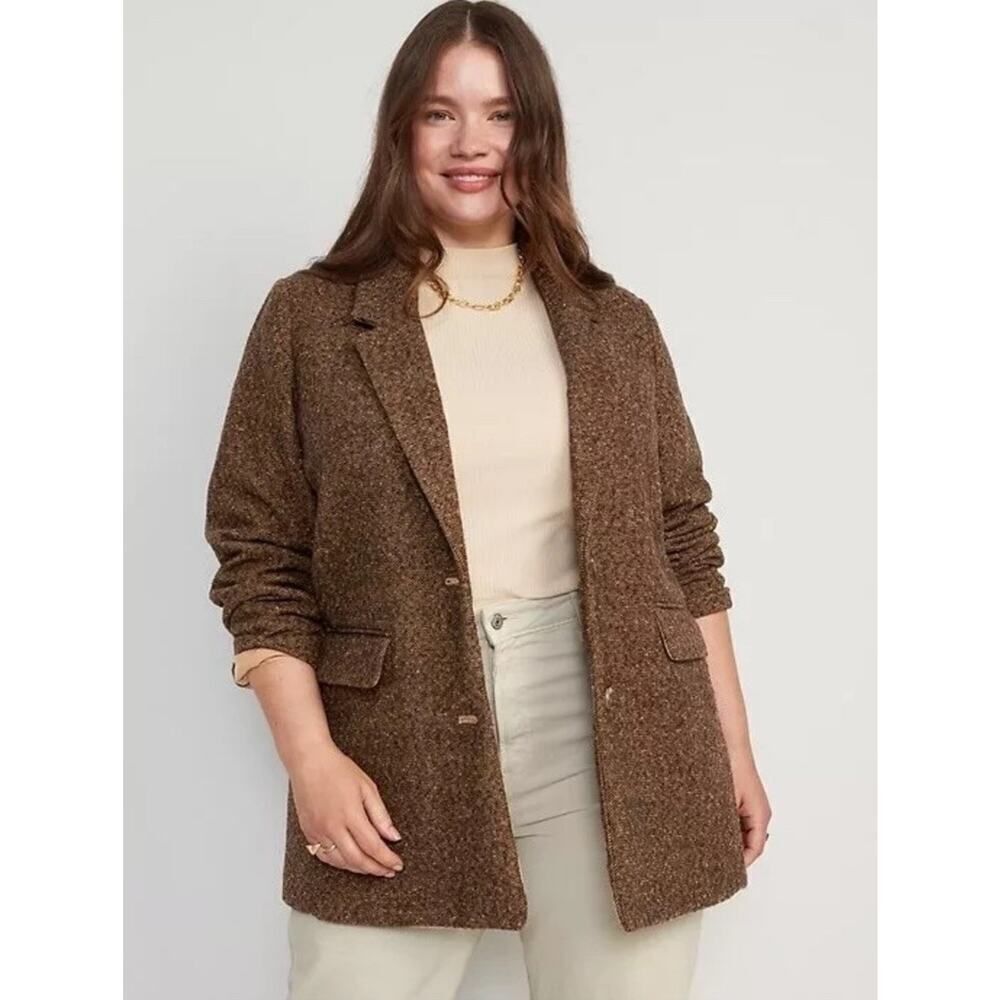 NWT Old Navy Soft-Brushed Oversized Brown Blazer for Women XXL 2XL